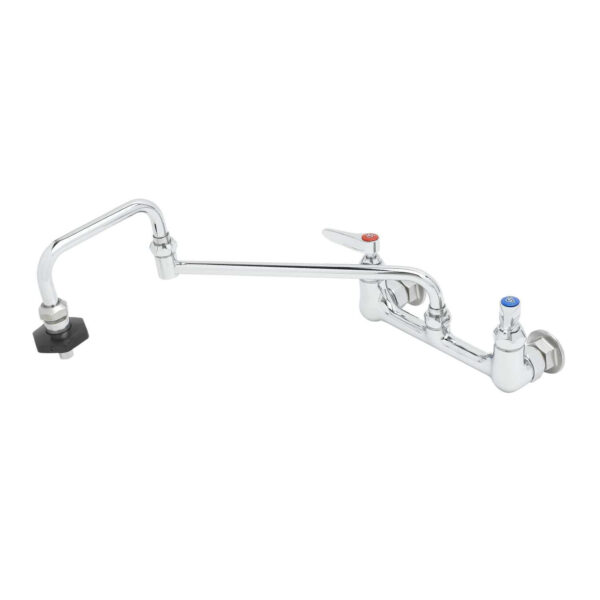 T&S  B-0597-CR  Pot Filler, 8'' Wall mt, Ceramas, 18'' Dbl-Joint Nozzle