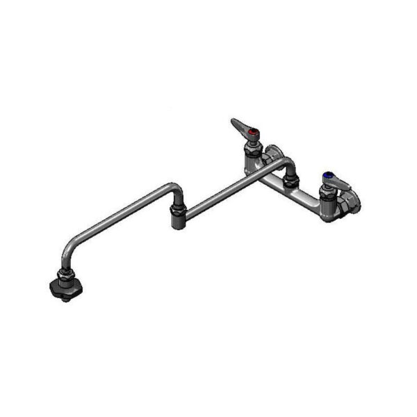 T&S  B-0598-CR  Pot Filler, Wall mt, 8'' Cntrs, Ceramas, 24'' Dbl Joint Nozzle