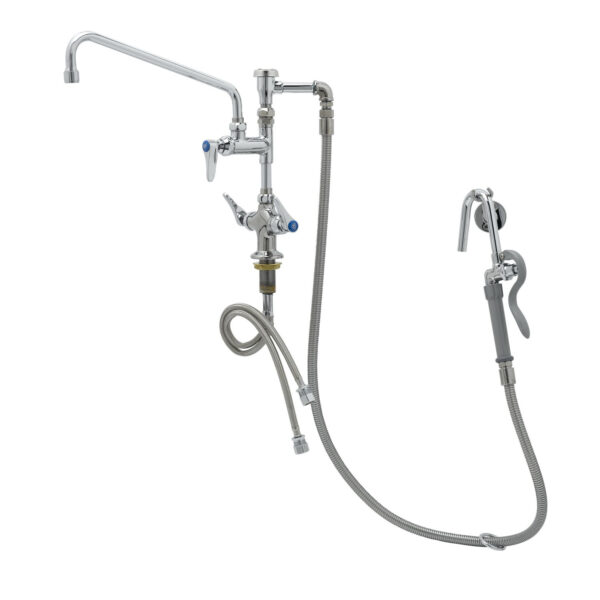 T&S  B-0602  1-Hole Deck mt mix Fct, Fct & 12'' Nozzle
