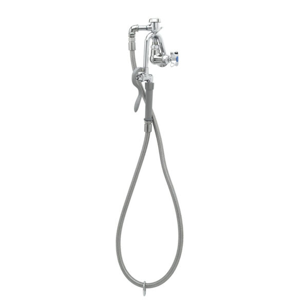 T&S  B-0605  Pot Filler, Wall mt, vac. Brkr, SS Hose, Self-Closing Hook