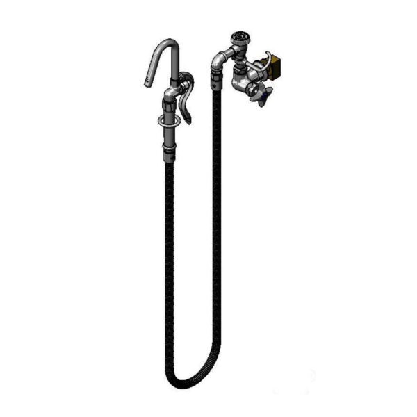 T&S  B-0605-CR-EK  Pot Filler, Wall mt, Cerama, VB, 68'' FlexHose, Hook Nzl