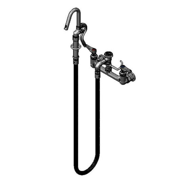T&S  B-0610-60H  Pot Filler, Wall mt, 8'' Cntrs, vac. Brkr, 60'' Hose