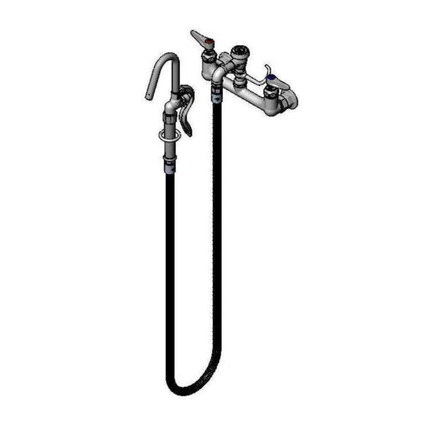 T&S  B-0612  8''C/C Wall mt,vac. Brkr,68''Flex.Hose,Spray Vlv