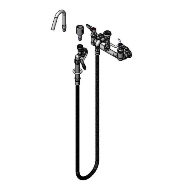 T&S  B-0613  8'' Wall mt Fct, VB, Spray Vlv W/ QD Attachments
