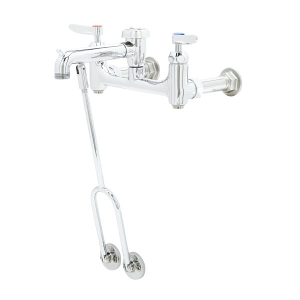 T&S  B-0655-BSTP-CR  8'' Service Sink Fct, Wall mt, Ceramas, Built-In Stops