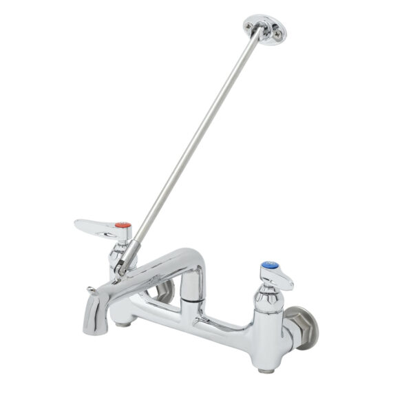 T&S  B-0660-BSTP  Service Sink Fct, Wall mt, 8'' Cntrs, Built-In Stops
