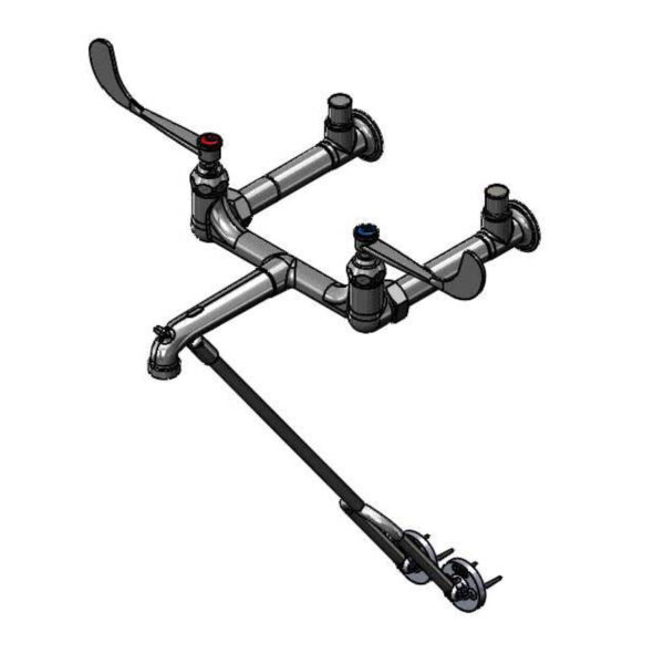 T&S  B-0664-01  Service Sink Fct, Wall mt, 8'' Cntrs, Wrist, Int. Stops