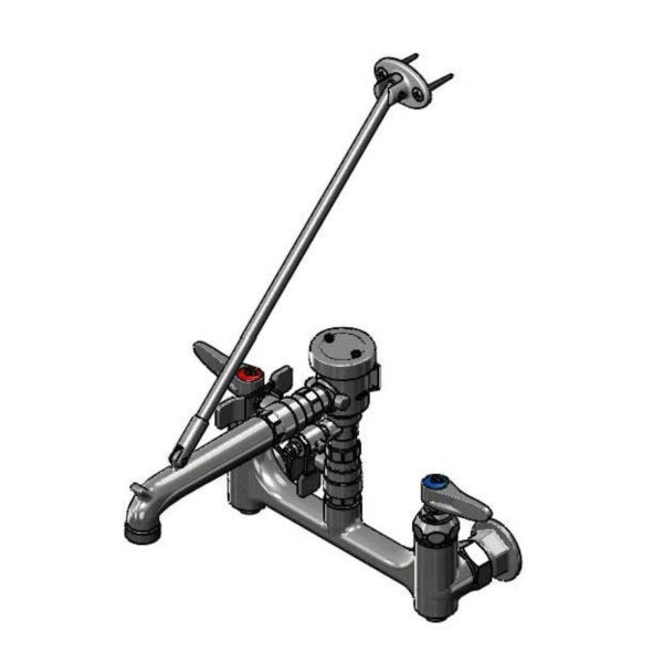T&S  B-0665-BSTP-963  Service Sink Fct, 8'' Wall mt, Built-In Stops, B-0963