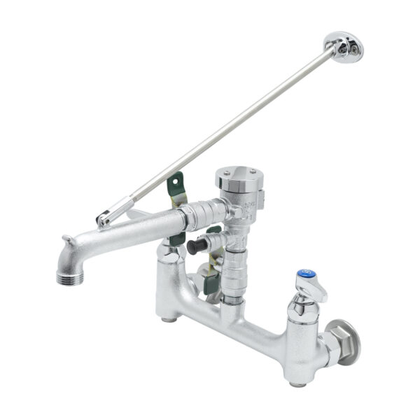 T&S  B-0665-BSTR-963  Service Sink Fct, 8'' Wall mt, Built-In Stops, B-0963