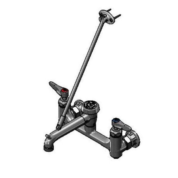 T&S  B-0665-CRBSTPVR  Service Sink Fct, 8'' Wall mt, Ceramas, Built-In Stops