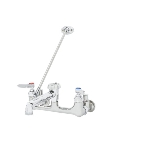 T&S  B-0666-POL  Service Sink Fct, Wall mt, 8'' Cntrs, vac. Brkr