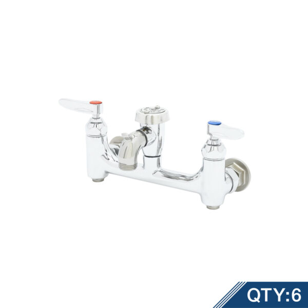 T&S  B-0674-BSTPM  Service Sink Fct, Wall mt, 8'' Cntrs, Vac. Brkr