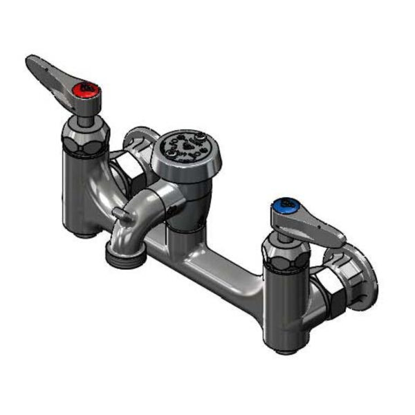 T&S  B-0674-CR-BSTP  Service Sink Fct, 8'' Wall mt, Ceramas, vac. Brkr