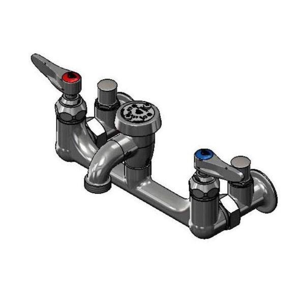 T&S  B-0693-POL  Service Sink Fct: 8'' Wall mt, Vac Brkr,