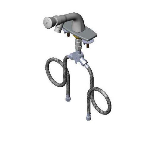 T&S  B-0807-VR  Metering Fct, 1-Hole Base, 4'' Spreader, Push Button Cap