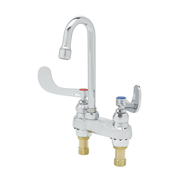 T&S  B-0892-F05  Lav Fct, Deck mt, Rigid G.N., 0.5 GPM Spray, 4'' Handles