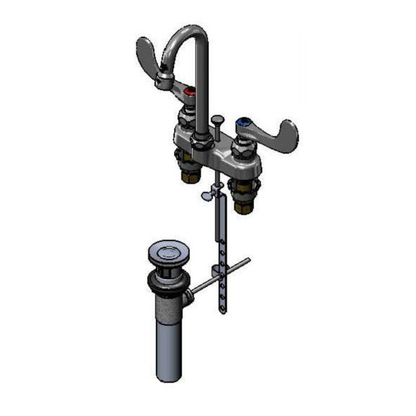 T&S  B-0893-414  4'' Cntrset Deck mt, Swivel G.N., Aerator