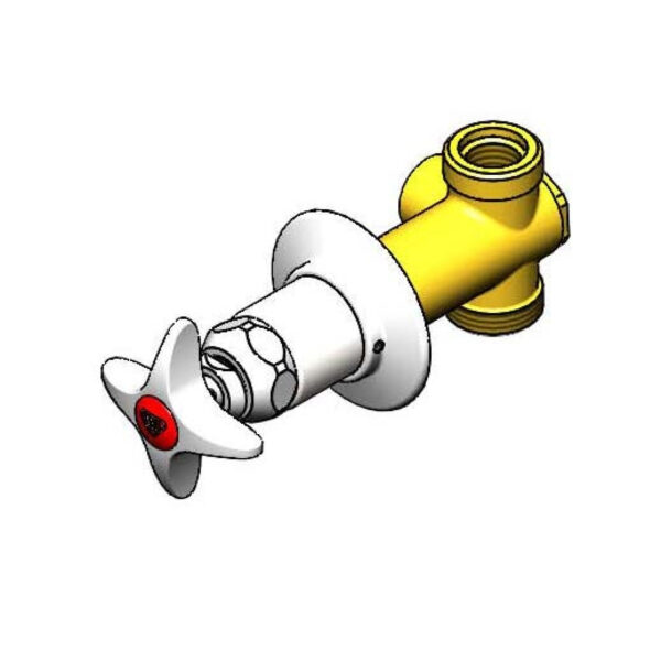 T&S  B-1025-1  Concealed Straight Vlv, 1/2'' NPT (F), 4-Arm, Hot Index