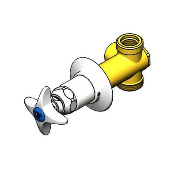 T&S  B-1025  Concealed Straight Vlv, 1/2'' NPT (F), 4-Arm, Cold Index