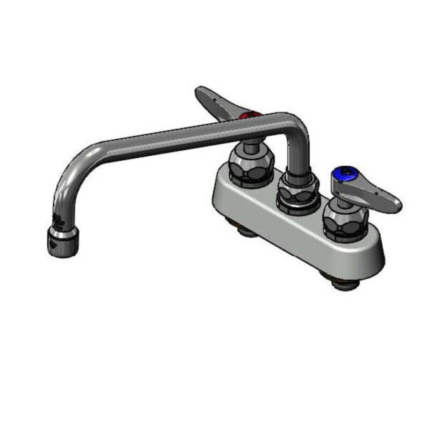 T&S  B-1112-CR  4'' Workboard Fct, Deck mt, Ceramas, 10'' Swing Nozzle