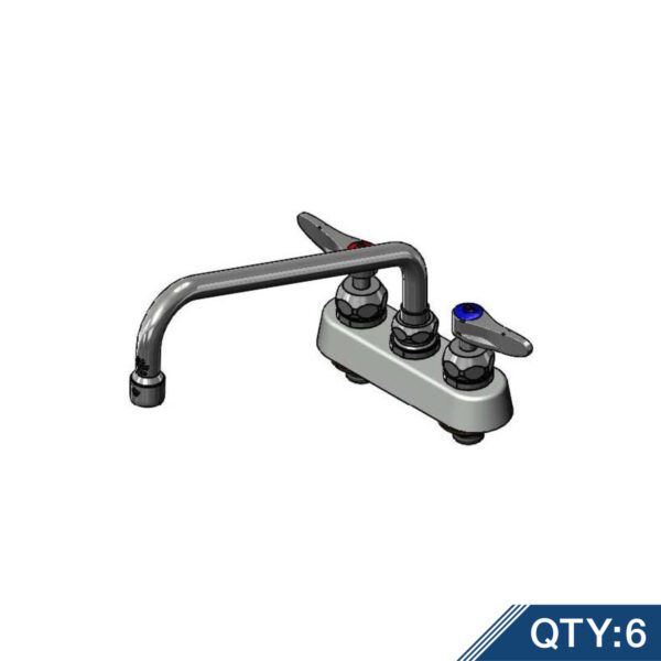 T&S  B-1112-CR-M  4'' Workboard Fct, Deck mt, Ceramas, 10'' Swing Nozzle