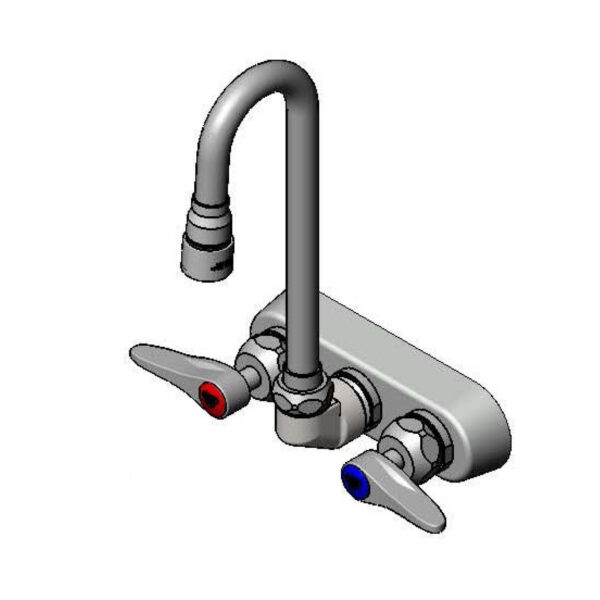 T&S  B-1115-132XF1CR  Workboard Fct, 4'' Wall Mount, Ceramas, Swivel G.N.