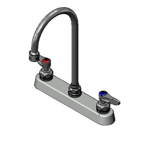 T&S  B-1120-5X-V22CR  8'' Deck mt Fct, Ceramas Swivel G.N.
