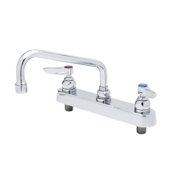 T&S  B-1122-PT  Workboard Fct, Deck mt, 8'' Cntrs, 10'' Swing Nozzle , Lever