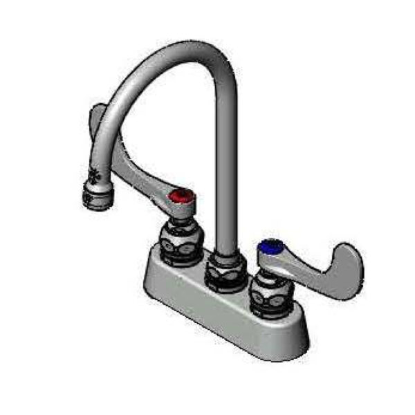T&S  B-1140-WH4  Workboard Fct, Deck mt, 3-1/2'' Cntrs, Swivel G.N., 4'' Wrist