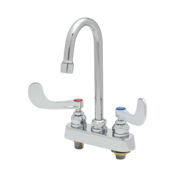 T&S  B-1141-02A-WH4  4'' Deck mt Workboard mix Fct, Swivel G.N.