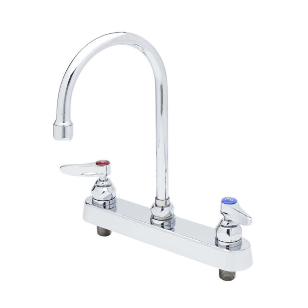 T&S  B-1142  Workboard Fct, Deck mt, 8'' Cntrs, Swivel G.N.,Lever
