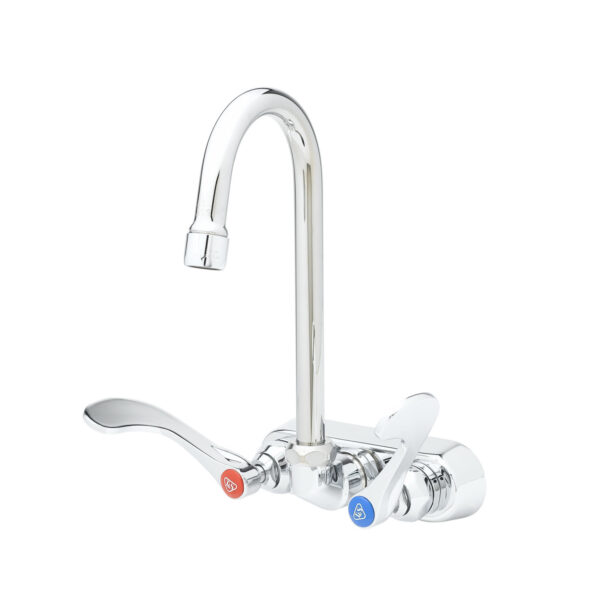 T&S  B-1146-02A-WH4  Workboard Fct, 4'' Wall mt, Swivel G.N., 4'' Handles, Aerator