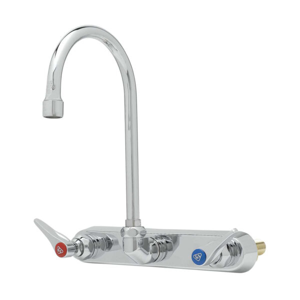 T&S  B-1147-XS  Workboard Fct, Wall mt, 8'' Cntrs, Swivel, Lever, 2'' Shanks