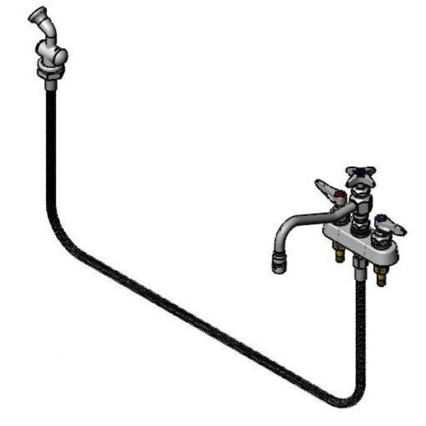 T&S  B-1151  Workboard Fct, Deck mt, 4'' Cntrs, 8'' Swing