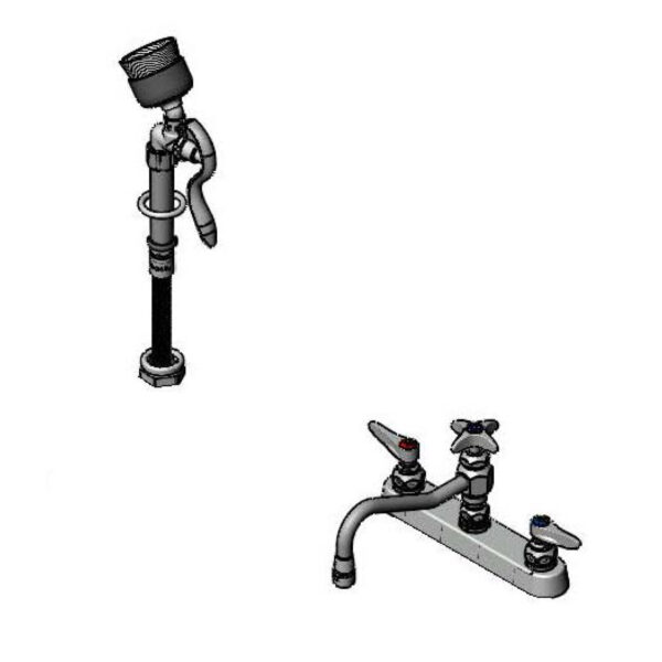 T&S  B-1152-092A  Workboard Fct, Deck mt, 8'' Cntrs, 8'' Swing