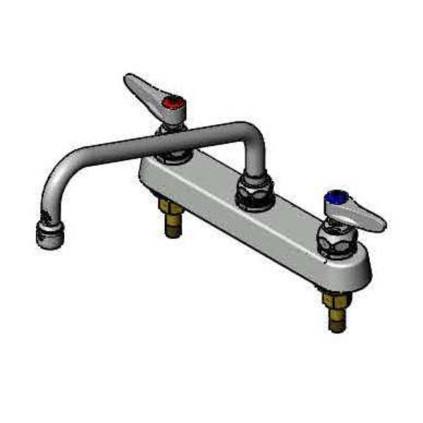 T&S  B-1164  8'' Deck mt Workboard, 1/2'' NPT Shanks, 10'' Swing Nozzle
