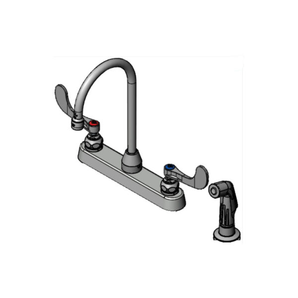T&S  B-1172-07-WH4  8'' C/C Workboard Fct, 6'' G.N.