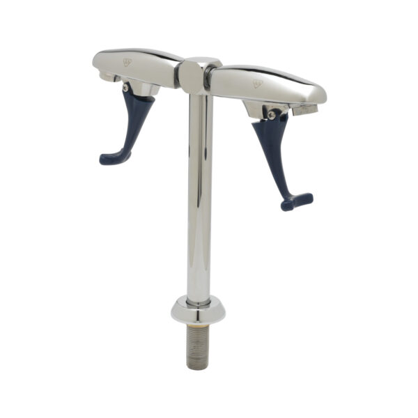 T&S  B-1215  Dbl Glass Filler, 8'' Deck mt Pedestal, 1/2'' NPT (M) Shank