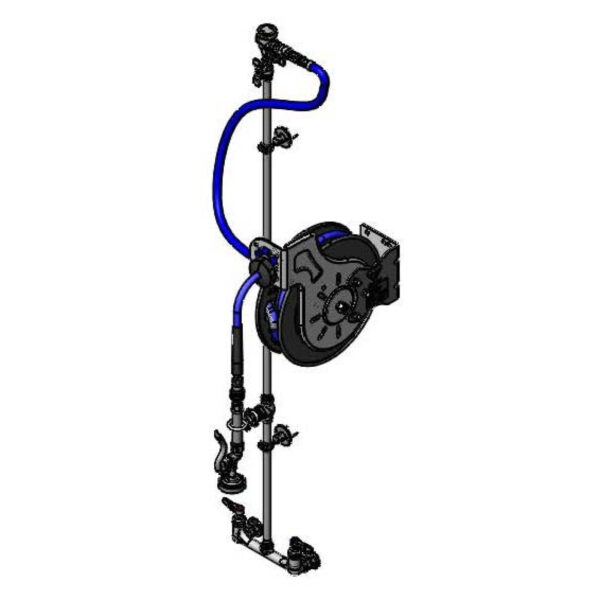 T&S  B-1433-CR-QDS  Hose Reel System W/ 2 QD Spray Vlvs & Cerama cart