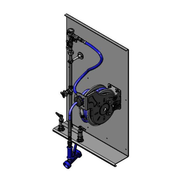 T&S  B-1436-MV-CR-QD  Complete SS Hose Reel Sys w/ Cerama cart, AW-5B,Backplate