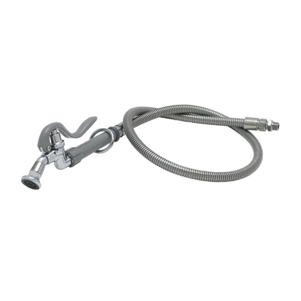 T&S  B-2137  Angle Spray Vlv w/ 50'' flex SS Hose, 3/8'' NPT (M) in