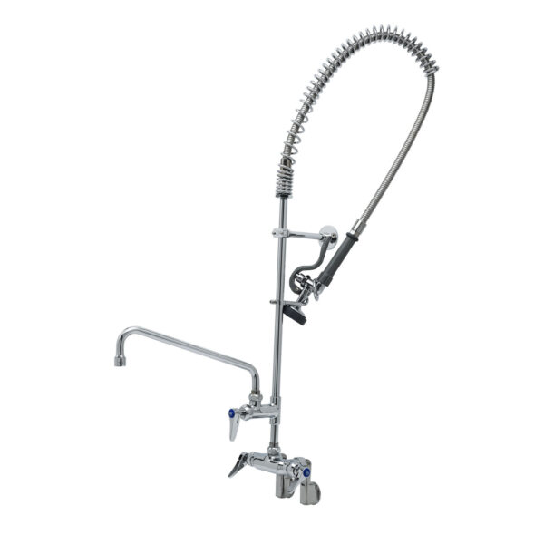 T&S  B-2261-12-CR-B  Wall mt Adj.C/C Base,Ceramas,18''Riser,44''Hose