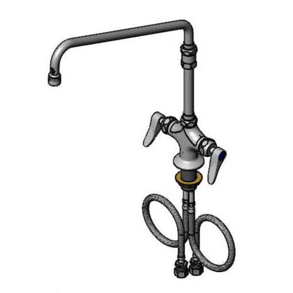 T&S  B-2294-CR  Dbl Pantry Fct W/ Ceramas, 14'' Swing Nozzle