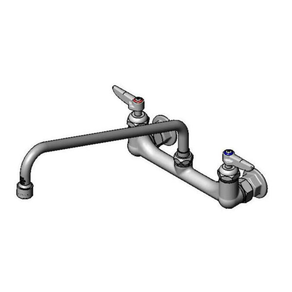 T&S  B-2299-VF22-CR  Dbl Pantry Fct, 8'' Wall mt, Ceramas, 14'' Swing Nozzle
