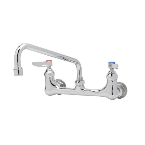 T&S  B-2342  Dbl Pantry Fct, Wall mt, 8'' Cntrs, 10'' Swing, Lever
