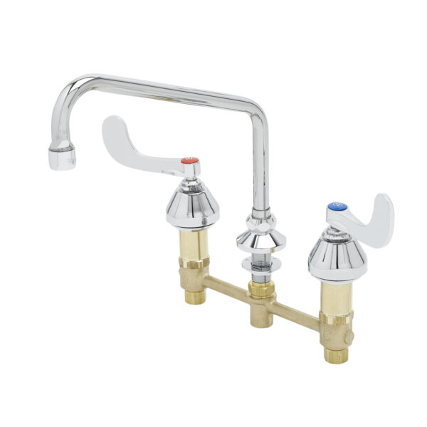 T&S  B-2347-09-WH4  8'' Concealed WideSpr Fct, 9-1/2'' Swing Nozzle