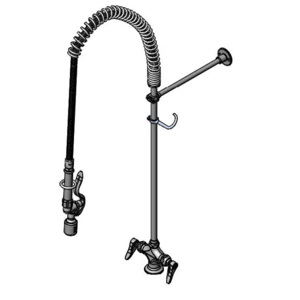 T&S  B-2349-C  PRU, Low-Flow Spray, 1-Hole Base, flex Connector Hoses