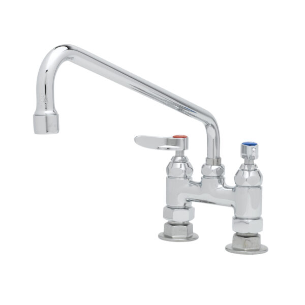 T&S  B-2390  4'' Deck mt mix Fct, 14'' Swing Nozzle, 1/2'' NPT (F) in