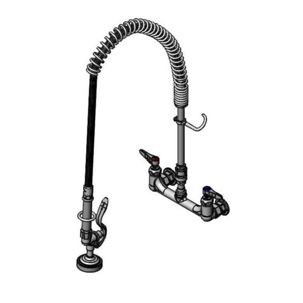 T&S  B-2400  PRU Unit: Spring , Wall mt, 8'' Cntrs, vac. Brkr Hose