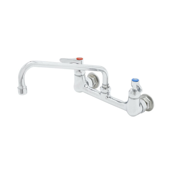 T&S  B-2429-CR-EK  8'' Dbl Pantry Fct, Wall mt, Ceramas, 10'' Swing Nozzle